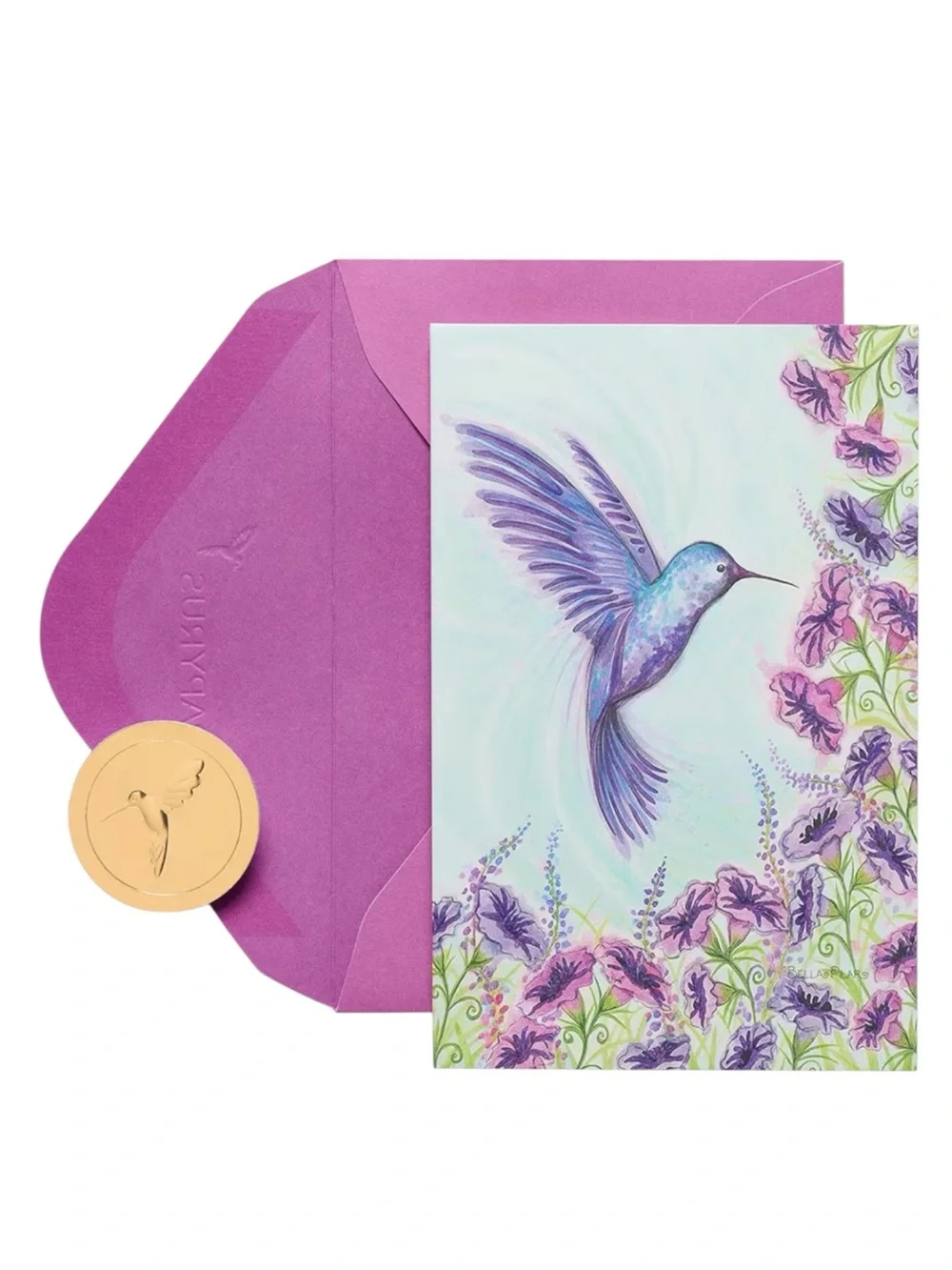 Papyrus Watercolor Hummingbird Blank Card Set 20 BNIB